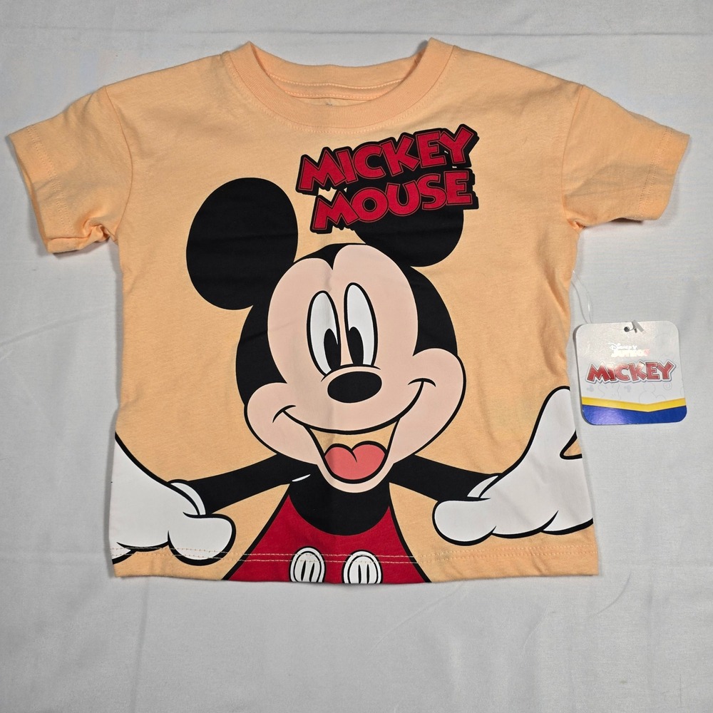 Disney 18Mo Mickey Mouse Peach Graphic T-Shirt Kids Size New With Tags